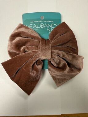 Plush Velvet Bow Headband in Dusty Pink by Headbands of Hope